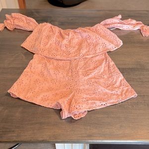 Soft pink junior romper